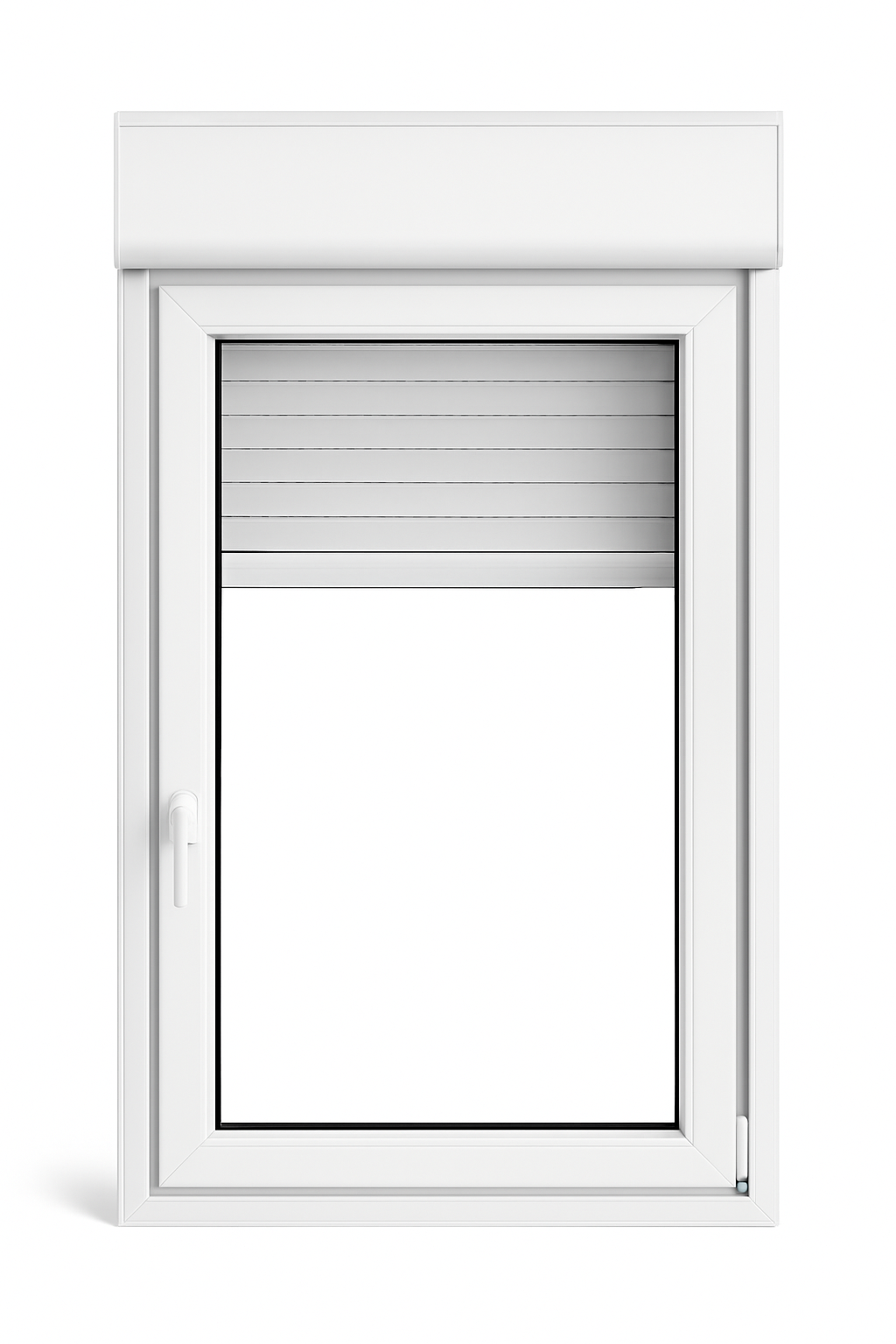 PVC Window 1 White Leaf Tilt and Turn Right with Blinds ↔️ 800x1155 ↕️