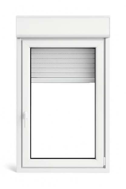 PVC Window 1 White Leaf Tilt and Turn Right with Blinds ↔️ 800x1155 ↕️