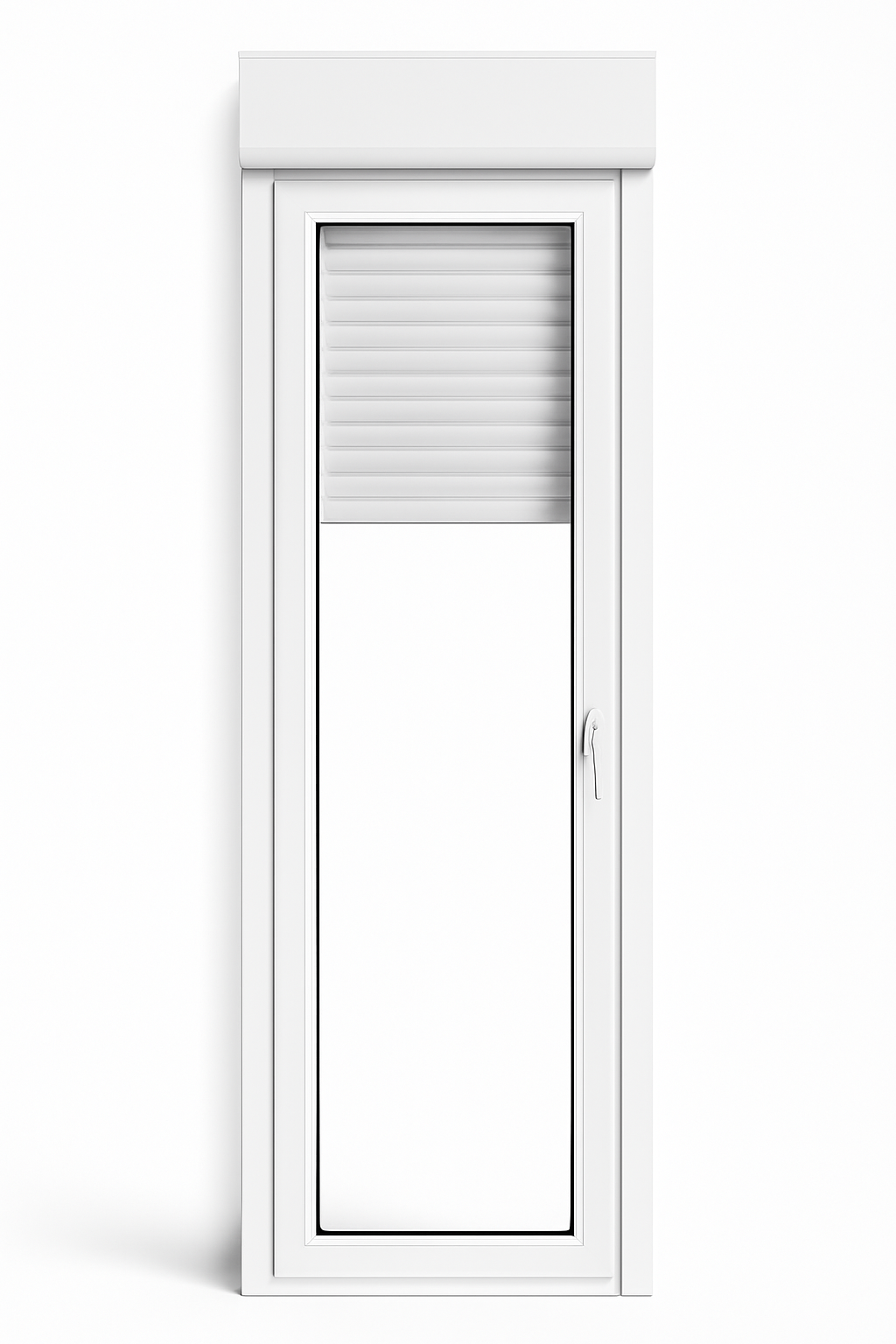 White PVC Tilt-and-Turn Balcony Door with Shutters ↔️ 900 x 2285 ↕️