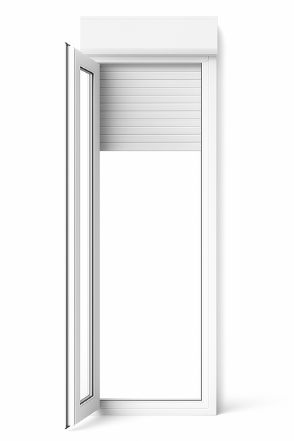 White PVC Tilt-and-Turn Balcony Door with Shutters ↔️ 900 x 2285 ↕️